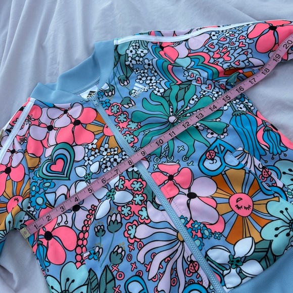 Adidas Girls 10/12 Jacket NWT – Colorful Floral Print Track Zip - Picture 2 of 6